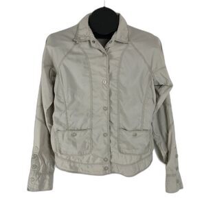 Columbia Titanium Omni-Dry Shirt Jacket Women's Small Beige Lightweight Outdoor